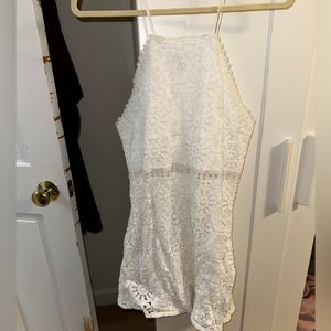 Open edit crocheted mini dress